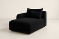 Fauteuil Chaise Longue Noir en Tissu Côtelé