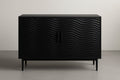 Buffet MDF Noir avec Motifs Ondulés 120x40x85 cm