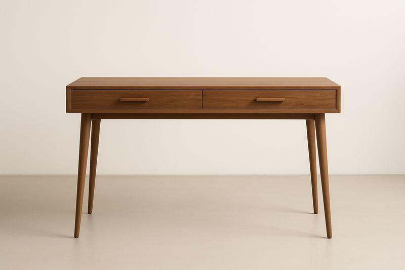 Bureau en bois massif avec tiroirs 120x60x75 cm