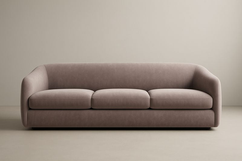 Canapé droit en tissu polyester marron