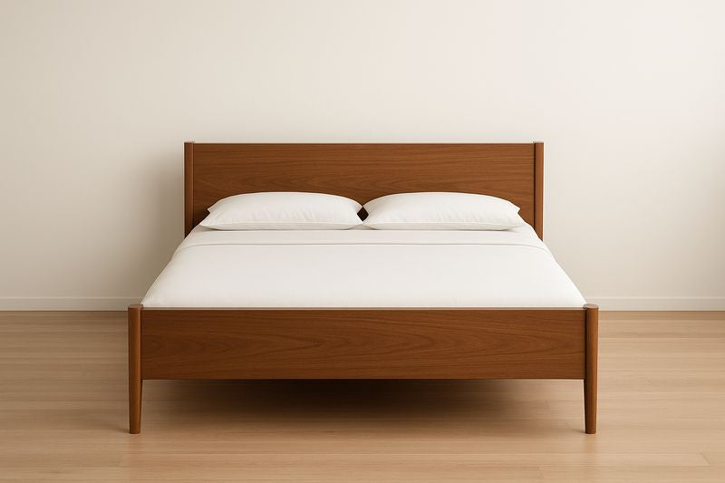 Lit double en bois brun 200x160 cm