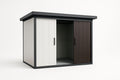Abri de Jardin en Métal Bicolore à Portes Coulissantes 213x130x170 cm