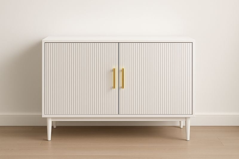 Buffet en bois avec poignées dorées 90x40x75 cm