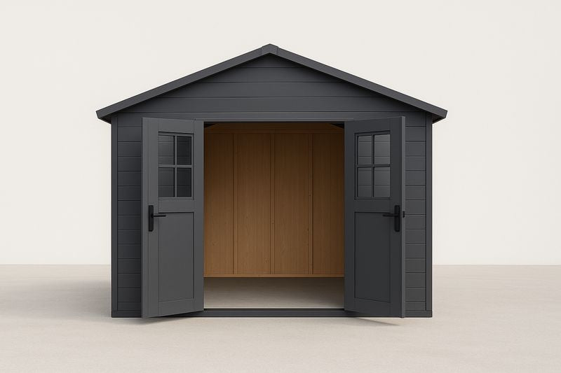 Abri de jardin en polypropylène et bois Gris 230x200x210 cm