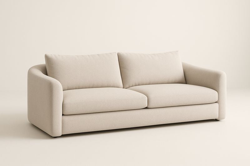 Canapé en tissu beige 200x80x90 cm